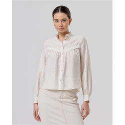 Blouse avec détail devant Écru BABU122 - Surkana - Achat en ligne - Jaines