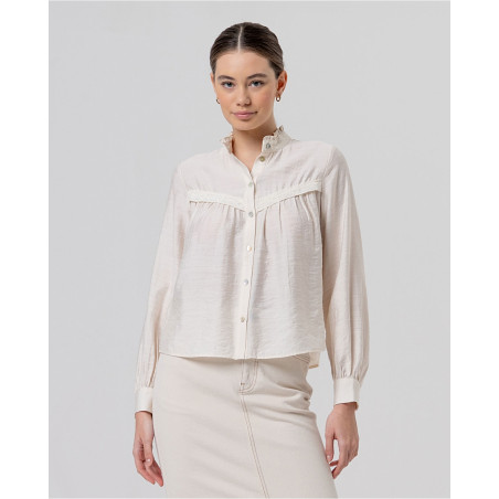 Blouse avec détail devant Écru BABU122 - Surkana - Achat en ligne - Jaines