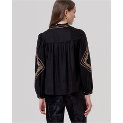 Blouse brodée Noir JIBO123 - Surkana - Achat en ligne - Jaines