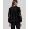 Blouse brodée Noir JIBO123 - Surkana - Achat en ligne - Jaines