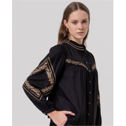 Blouse brodée Noir JIBO123 - Surkana - Achat en ligne - Jaines