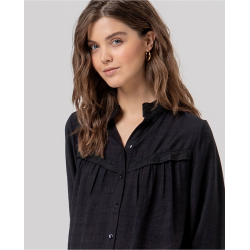 Blouse avec détail devant Noir BABU122 - Surkana - Achat en ligne - Jaines