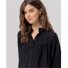 Blouse avec détail devant Noir BABU122 - Surkana - Achat en ligne - Jaines