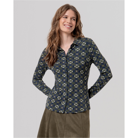 Chemise manches longues Khaki JIRA112 - Surkana - Achat en ligne - Jaines