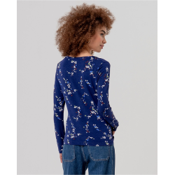T-shirt col v manches longues Bleu marine TAVI013 - Surkana - Achat en ligne - Jaines