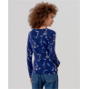 T-shirt col v manches longues Bleu marine TAVI013 - Surkana - Achat en ligne - Jaines