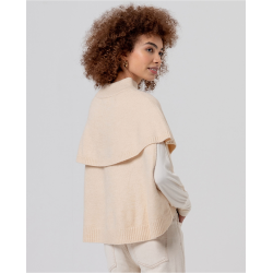 Cape en maille Écru CAPA831 - Surkana - Achat en ligne - Jaines