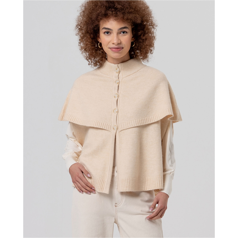 Cape en maille Écru CAPA831 - Surkana - Achat en ligne - Jaines