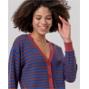 Cardigan col v rayé Toffee FUNN334 - Surkana - Achat en ligne - Jaines