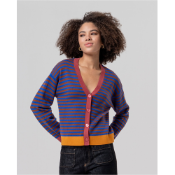 Cardigan col v rayé Toffee FUNN334 - Surkana - Achat en ligne - Jaines