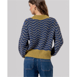 Pull col Perkins texturé Vert BUNO231 - Surkana - Achat en ligne - Jaines