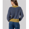 Pull col Perkins texturé Vert BUNO231 - Surkana - Achat en ligne - Jaines