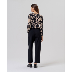 Pantalon chino droit à taille haute Noir BAWO524   - Surkana - Achat en ligne - Jaines