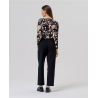 Pantalon chino droit à taille haute Noir BAWO524   - Surkana - Achat en ligne - Jaines