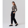 Pantalon chino droit à taille haute Noir BAWO524   - Surkana - Achat en ligne - Jaines