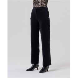 Pantalon droit en maille de modal Noir BAMU516 - Surkana - Achat en ligne - Jaines
