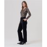 Pantalon droit en maille de modal Noir BAMU516 - Surkana - Achat en ligne - Jaines