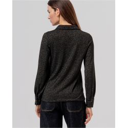 Chemise brillante à col classique Noir BAWO524 - Surkana- Achat en ligne - Jaines