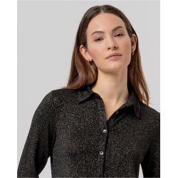 Chemise brillante à col classique Noir BAWO524 - Surkana- Achat en ligne - Jaines