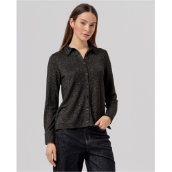 Chemise brillante à col classique Noir BAWO524 - Surkana- Achat en ligne - Jaines