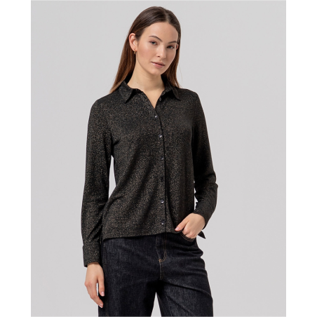 Chemise brillante à col classique Noir BAWO524 - Surkana- Achat en ligne - Jaines
