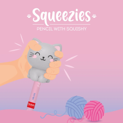 Crayon avec Anti-stress chat - Squeezies  - Legami - Achat en ligne - Jaines