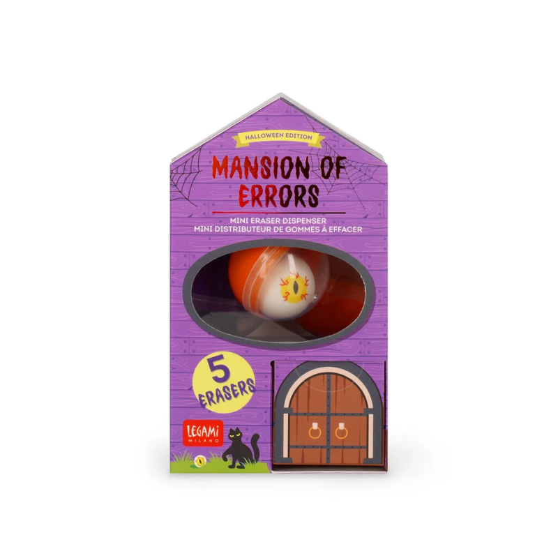 Mini Distributeur de Gommes à Effacer - Mansion of Errors  - Legami - Achat en ligne - Jaines