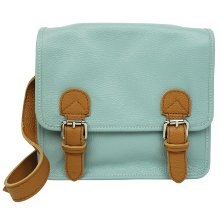 Sac bandoulière en cuir 76044BICO Ciel - Jaïnès & Co - Achat en ligne - Jaïnès