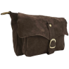 Sac bandoulière en croûte de cuir avec rabat Chocolat - Jaïnès & Co - Achat en ligne - Jaïnès