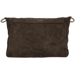 Sac bandoulière en croûte de cuir avec rabat Chocolat - Jaïnès & Co - Achat en ligne - Jaïnès