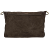 Sac bandoulière en croûte de cuir avec rabat Chocolat - Jaïnès & Co - Achat en ligne - Jaïnès
