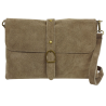 Sac bandoulière en croûte de cuir Florine Taupe - Jaïnès & Co - Achat en ligne - Jaïnès