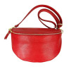 Grand sac banane en cuir italien rouge - CHENSON GORETT - Achat en ligne - Jaïnès