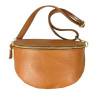 Grand sac banane en cuir italien Orange- CHENSON GORETT - Achat en ligne - Jaïnès