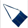 Sac à main en cuir suédé avec clous Bleu - CHENSON GORETT - Achat en ligne - Jaïnès