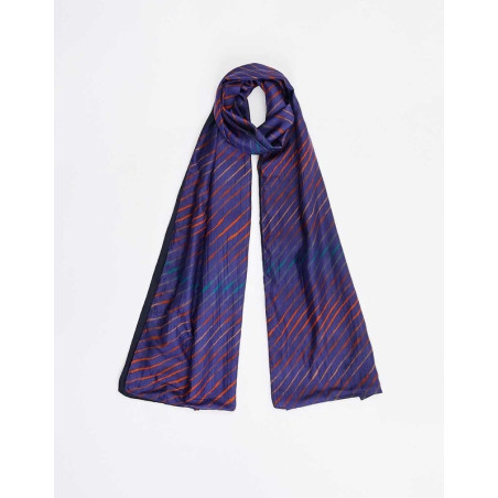 Foulard en soie doublé Navy HAFS2635 - La Fiancée - Achat en ligne - Jaines