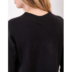 Gilet boutonné maille MULADI Noir HFGM2636 - La Fiancée - Achat en ligne - Jaines