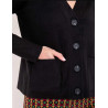 Gilet boutonné maille MULADI Noir HFGM2636 - La Fiancée - Achat en ligne - Jaines