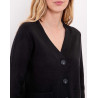 Gilet boutonné maille MULADI Noir HFGM2636 - La Fiancée - Achat en ligne - Jaines