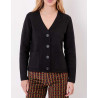 Gilet boutonné maille MULADI Noir HFGM2636 - La Fiancée - Achat en ligne - Jaines
