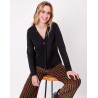 Gilet boutonné maille MULADI Noir HFGM2636 - La Fiancée - Achat en ligne - Jaines