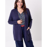 Gilet long en maille SACHEON Marine HFGS2603 - La Fiancée - Achat en ligne - Jaines