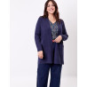 Gilet long en maille SACHEON Marine HFGS2603 - La Fiancée - Achat en ligne - Jaines