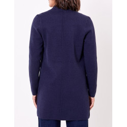Gilet long en maille SACHEON Marine HFGS2603 - La Fiancée - Achat en ligne - Jaines