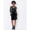 Jupe trapèze velours côtelé MINDY Noir HFJM2601 - La Fiancée - Achat en ligne - Jaines