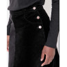 Jupe trapèze velours côtelé MINDY Noir HFJM2601 - La Fiancée - Achat en ligne - Jaines