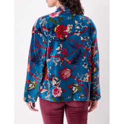 Veste Kimono velours DHARMA HFKD2683 Bleu - La Fiancée - Achat en ligne - Jaines