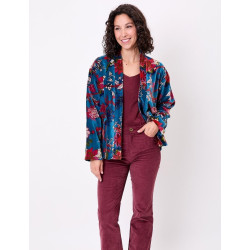Veste Kimono velours DHARMA HFKD2683 Bleu - La Fiancée - Achat en ligne - Jaines