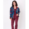 Veste Kimono velours DHARMA HFKD2683 Bleu - La Fiancée - Achat en ligne - Jaines