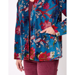 Veste Kimono velours DHARMA HFKD2683 Bleu - La Fiancée - Achat en ligne - Jaines